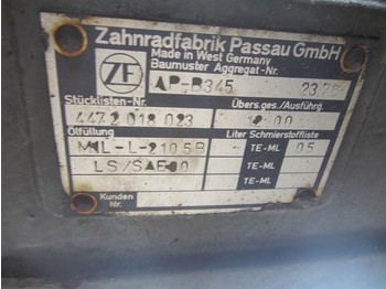 Tengely és alkatrészek - Építőipari gépek ZF AP-B345 - O&K - Axle/Achse/As: 3 kép.