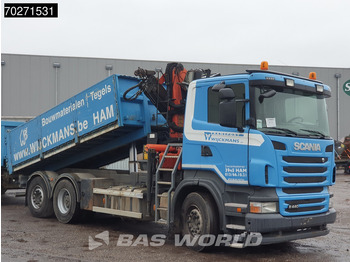 Platós teherautó, Darus autó Scania R440 6X2 Palfinger PK16001 Crane Kran Lift+Lenkachse Euro 5: 4 kép.