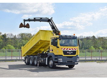 Billenőplatós teherautó, Darus autó MAN TGS 35.440 * HIAB 122 B-3 DUO / 8x4: 2 kép.