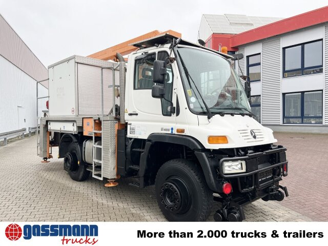 Emelőkosaras teherautó, Többcélú/ Speciális jármű Unimog U 400 4x4, Zweiwege ZW110, Ruthmann Steiger 13m: 8 kép.