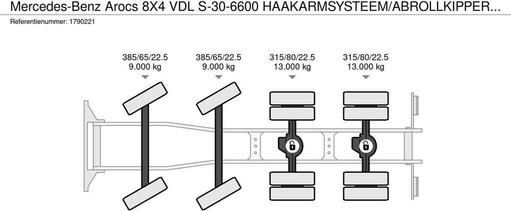 Horgos rakodó teherautó Mercedes-Benz Arocs 8X4 VDL S-30-6600 HAAKARMSYSTEEM/ABROLLKIP: 25 kép.