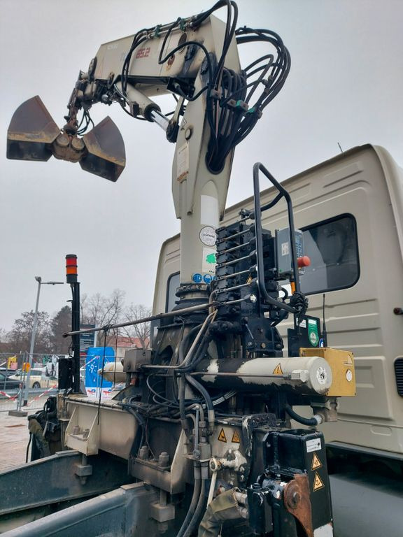 Billenőplatós teherautó, Darus autó Mercedes-Benz Atego 2 4-Zyl. 4x2  918 TEREX KRAN 3-Seiten Kipp: 25 kép.