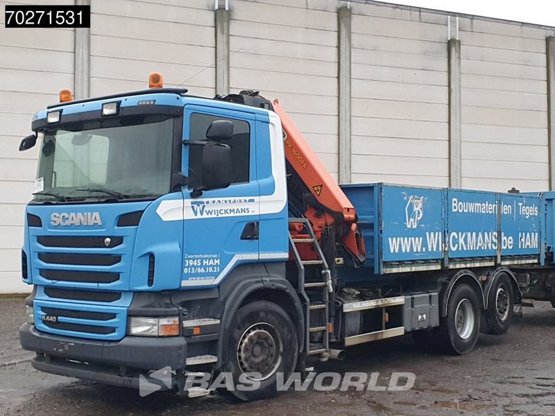 Platós teherautó, Darus autó Scania R440 6X2 Palfinger PK16001 Crane Kran Lift+Lenkachse Euro 5: 20 kép.