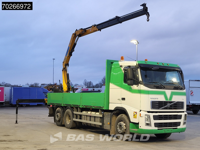 Platós teherautó, Darus autó Volvo FH 400 6X2 Effer 165.00/2S kran Crane Lift+Lenkachse Euro 4: 12 kép.