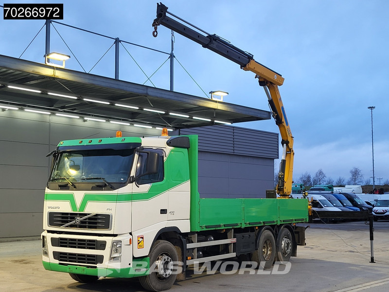 Platós teherautó, Darus autó Volvo FH 400 6X2 Effer 165.00/2S kran Crane Lift+Lenkachse Euro 4: 9 kép.