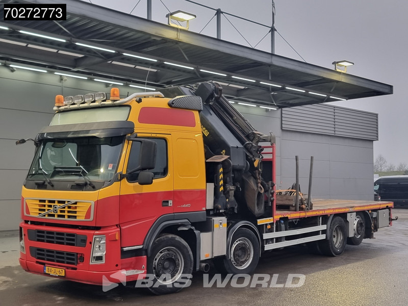 Platós teherautó, Darus autó Volvo FM 440 8X2 NL-Truck Palfinger PK74002 Kran + Jib + Winch Lift+Lenkachse Euro 5: 12 kép.